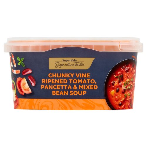 Signature Tastes Chunky Vine Ripened Tomato Pancetta & Mixed Bean Soup (400 g)