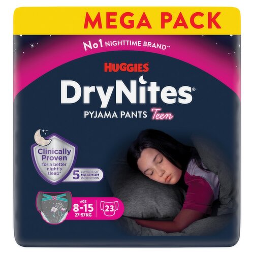 Huggies DryNites Pyjama Pants Mega Pack Girl 8-15 Years (23 Piece)