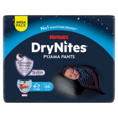 Huggies DryNites Pyjama Pants Mega Pack Boy 4-7 Years (26 Piece)