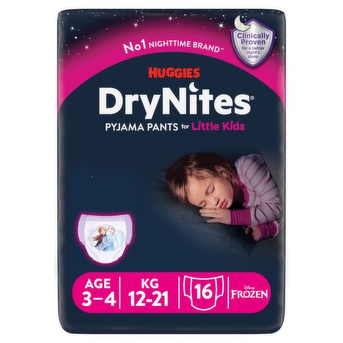 Huggies DryNites Pyjama Pants Girl 3-4 Years (16 Piece)