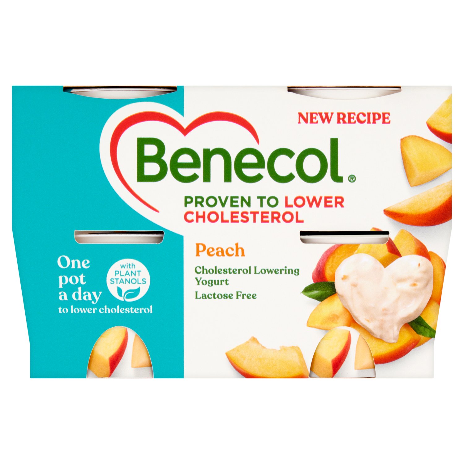 Benecol Peach Yogurt Pot 4 Pack (460 g)