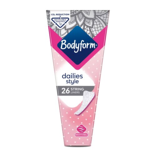 Bodyform Dailies Style String Panty Liners (26 Piece)
