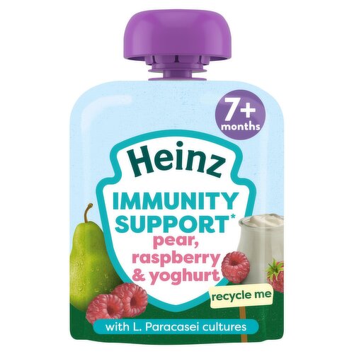 Heinz Immunity Support Pear Raspberry & Yoghurt Fruit Pouch 7+ Months (85 g)