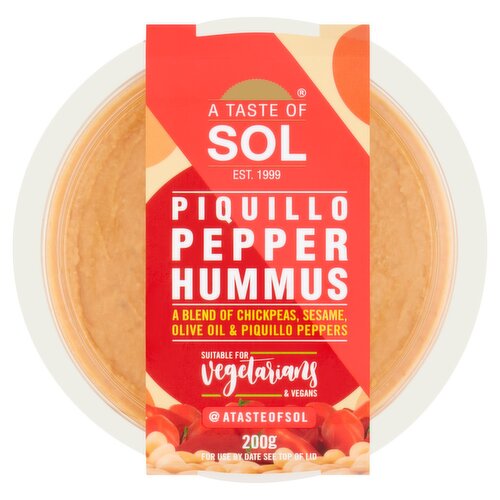 A Taste of Sol Piquillo Pepper Hummus (200 g)