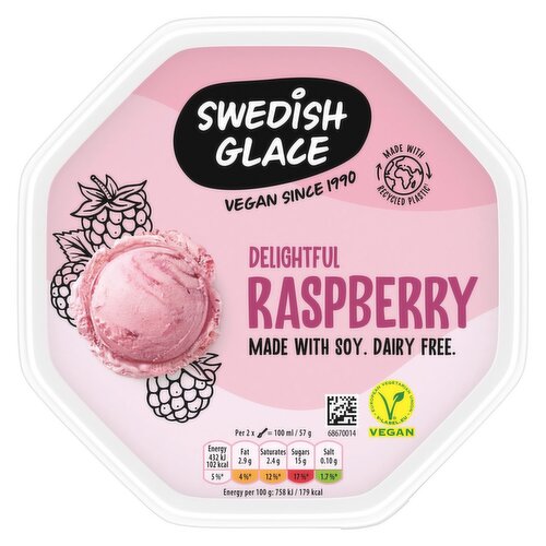 Swedish Glace Raspberry Dairy Free Tub (750 ml)