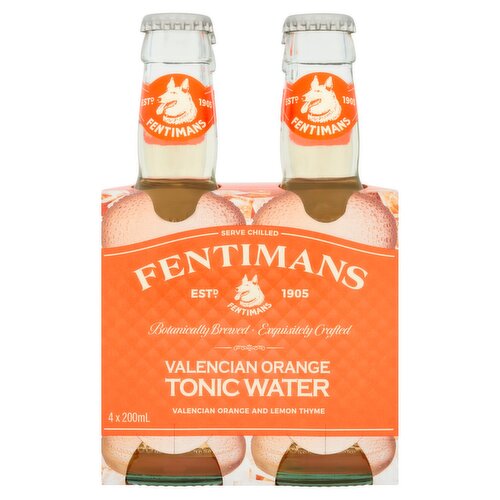 Fentimans Valencia Orange Tonic Water Glass Bottle 4 Pack (200 ml)