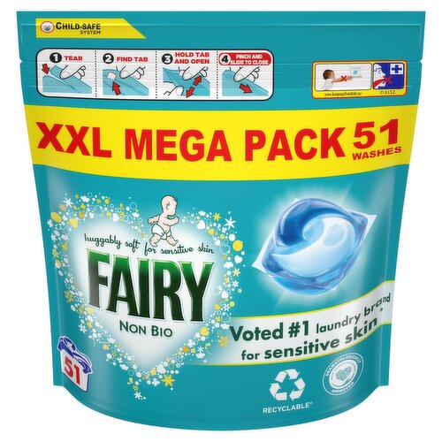 Fairy Non Bio Pods 51 Wash XXL Mega Pack (51 Piece)
