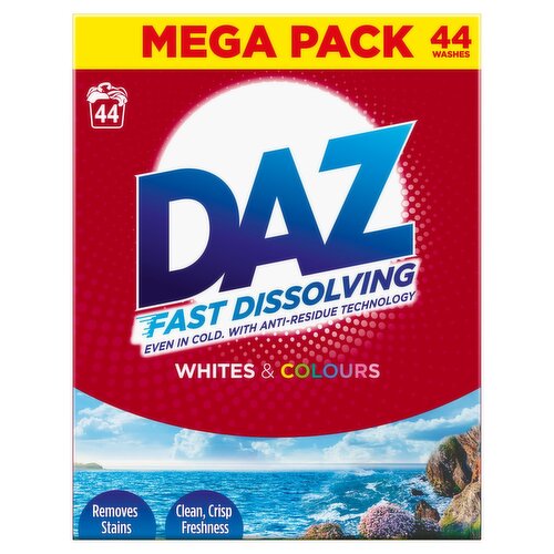 Daz Whites & Colours Washing Powder 44 Wash Mega Pack (2.2 kg)