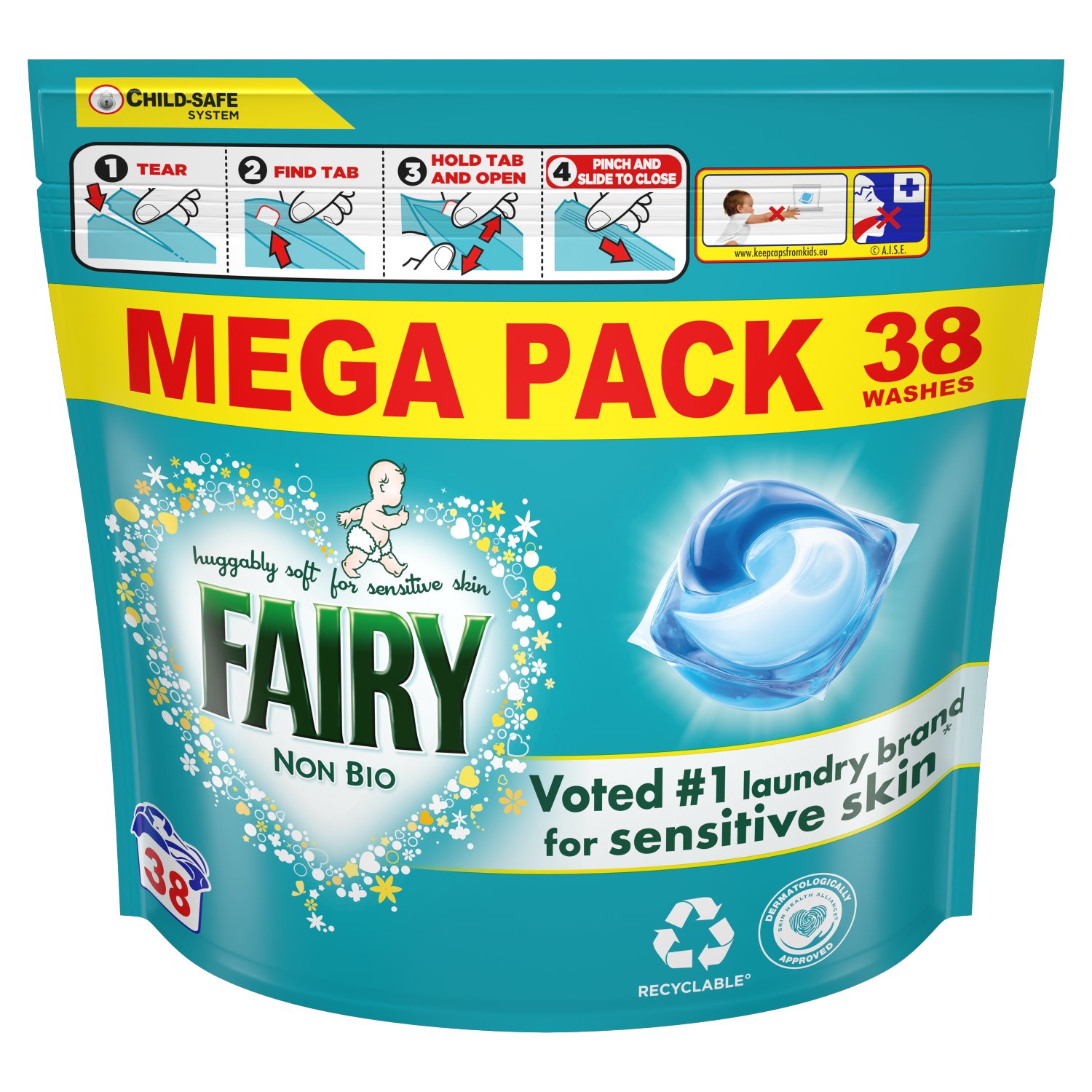 Fairy Non Bio Pods 38 Wash Mega Pack (38 Piece)