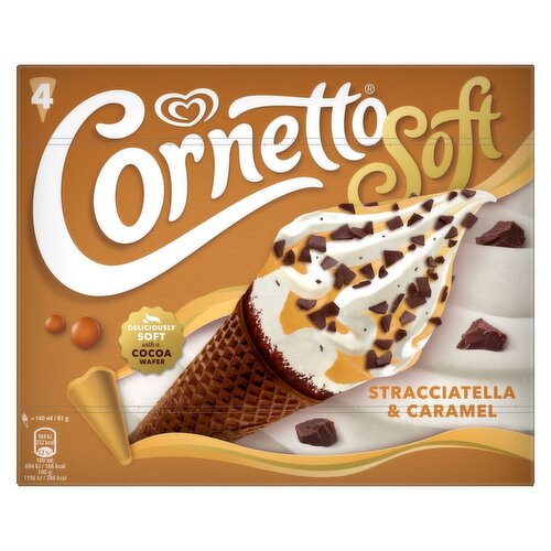 Cornetto Soft Stracciatella & Caramel 4 Pack (560 ml)