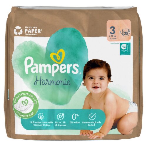 Pampers Harmonie Size 3 Nappies (28 Piece)