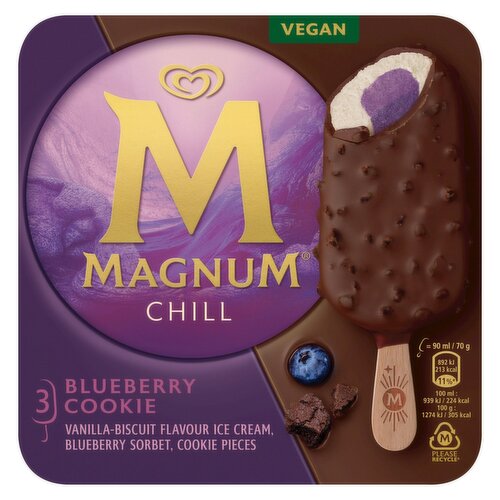 Magnum Chill Blueberry Cookie Ice Cream 3 Pack (90 ml)