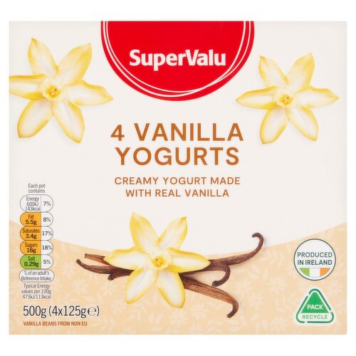 SuperValu Creamy Vanilla Yogurt 4 Pack (125 g)