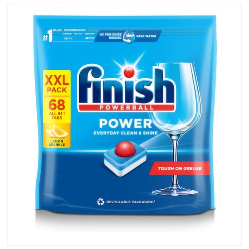 Finish Power All In 1 Lemon Dishwasher Tablets XXL Pack (68 Piece)