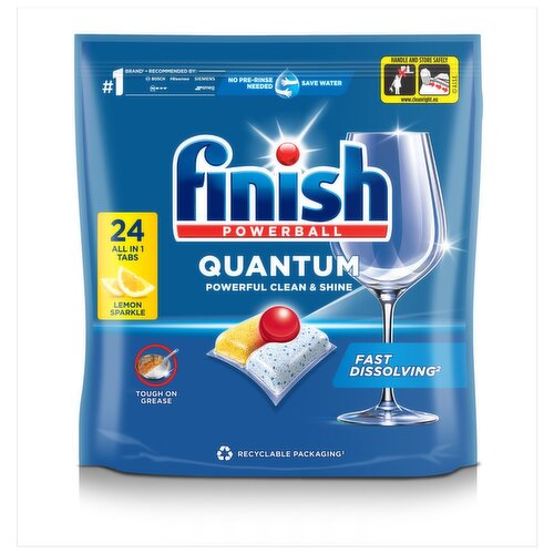 Finish Quantum All In 1 Lemon Dishwasher Tablets (24 Piece)