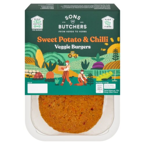 Sons of Butchers Sweet Potato & Chilli Veggie Burger (227 g)