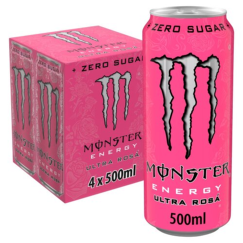 Monster Energy Ultra Rosa Zero Sugar Can 4 Pack (500 ml)