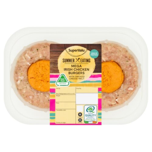 SuperValu Mega Irish Chicken Burgers with Smoked Cheese Melt (410 g)