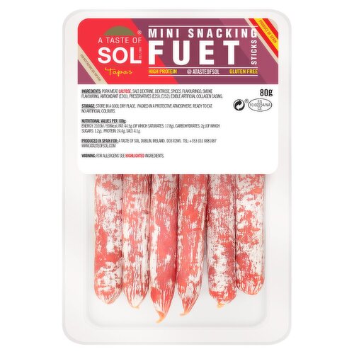 A Taste Of Sol Snacking Fuet Sticks (80 g)