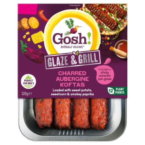 Gosh Glaze & Grill Charred Aubergine Koftas (320 g)
