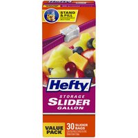 Hefty Gallon Size Storage Slider Bags Value Pack, 30 Each