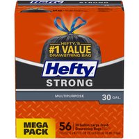Hefty Extra Strong Large Drawstring Bags, 56 Each