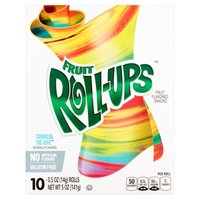 Fruit Roll-Ups Tropical Tie-Dye Fruit Flavored Snacks, 0.5 oz, 10 count, 5 Ounce