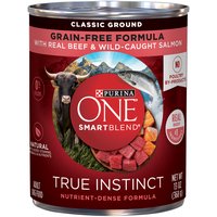 Purina ONE True Instinct Classic Ground Real Beef and Salmon High Protein Wet Dog Food - 13 oz. Can