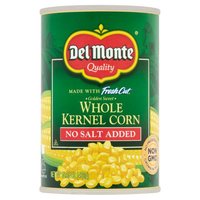 Del Monte No Salt Added Golden Sweet Whole Kernel Corn, 15.25 oz, 15.25 Ounce