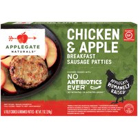 Applegate Naturals Chicken & Apple Breakfast Sausage Patties, 6 count, 7 oz