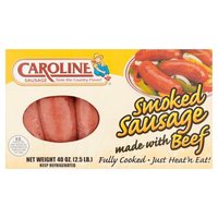Caroline Sausage Smoked Mild Beef Sausage, 40 Ounce