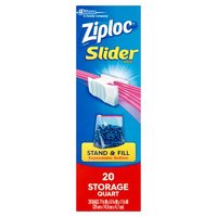 Ziploc Slider Storage Bags, Quart, 20 Each