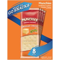 Frito Lay Munchies Cheetos Cheddar Cheese Flavored Filling Sandwich Crackers, 1.38 oz, 8 count