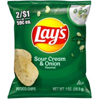 Lay's Sour Cream & Onion Flavored, Potato Chips, 1 Ounce