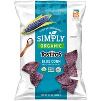 Tostitos Simply Organic Blue Corn Tortilla Chips with Sea Salt, 8 1/4 oz, 8.25 Ounce