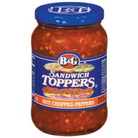 B&G Sandwich Toppers Hot Chopped Peppers, 16 Fluid ounce