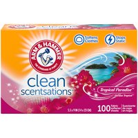 Arm & Hammer Clean Scentsations Tropical Paradise Fabric Softener Sheets, 100 count, 100 Each