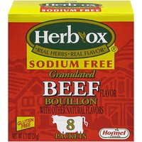 Hormel Foods Herb-Ox Sodium Free Beef Flavor Granulated Bouillon, 8 count, 1.1 oz