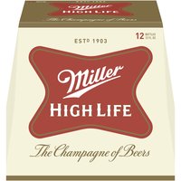 Miller High Life 12 Pack - 12 oz Bottles, 144 fl oz