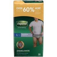 Depend FIT-FLEX Incontinence Underwear for Men -  L Gray, 28 Each