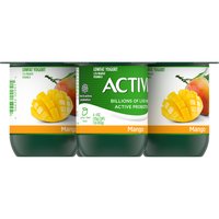 Activia Mango Lowfat Yogurt, 4 oz, 4 count