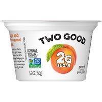 Two Good Peach Flavored Greek Lowfat Yogurt, 5.3 oz