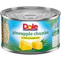 Dole Pineapple Chunks in 100% Pineapple Juice, 8 oz