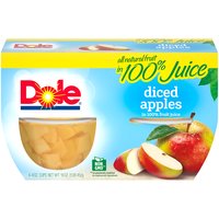 Dole Diced Apples in 100% Fruit Juice, 4 oz, 4 count