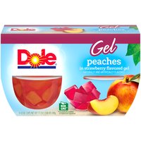 Dole Diced Peaches in Strawberry Flavored Gel, 4.3 oz, 4 count