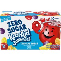 Kool-Aid Jammers Zero Sugar Tropical Punch Drink, 6 fl oz, 10 count