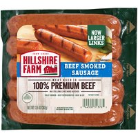 Hillshire Farm Beef Smoked Sausage Links, 6 Count, 13.5 Ounce