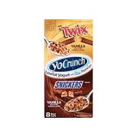 YoCrunch Low Fat Vanilla with Snickers and Twix Variety Pack Yogurt, 6 Oz. Cups, 8 Count