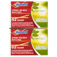 Diamond Greenlight Strike On Box Matches, 32 count, 10 pack