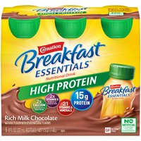 Carnation Breakfast Essentials Rich Milk Chocolate Nutritional Drink, 8 fl oz, 6 count
